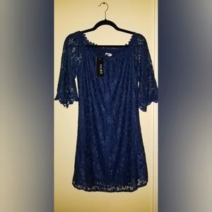 OURs Laced Dress, Medium, Navy Blue